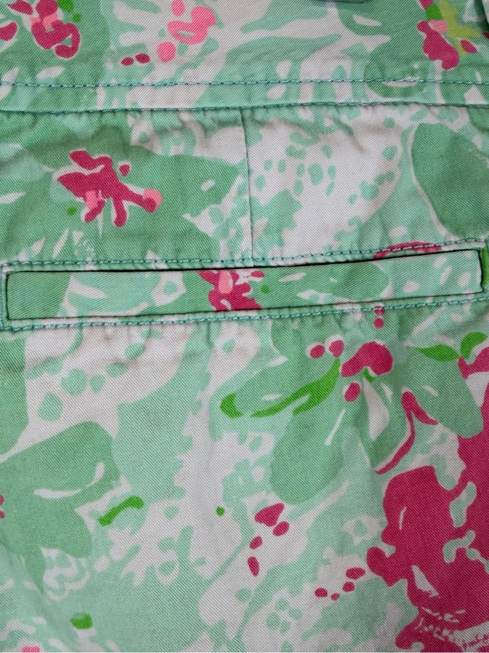 Lilly Pulitzer Callahan Floral Cotton Shorts - Pink & Mint Size 10 - Picture 6 of 8